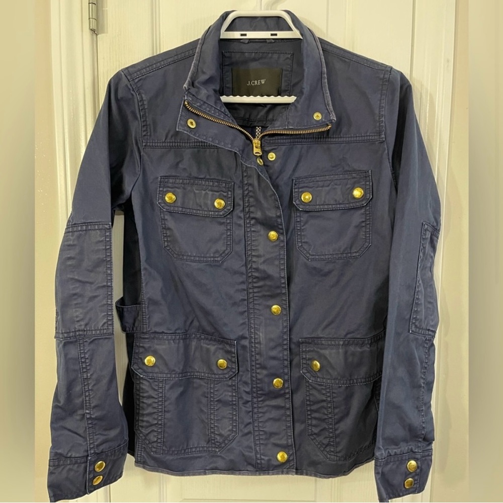 J. Crew Blue Utility Jacket with Structured Shoulders